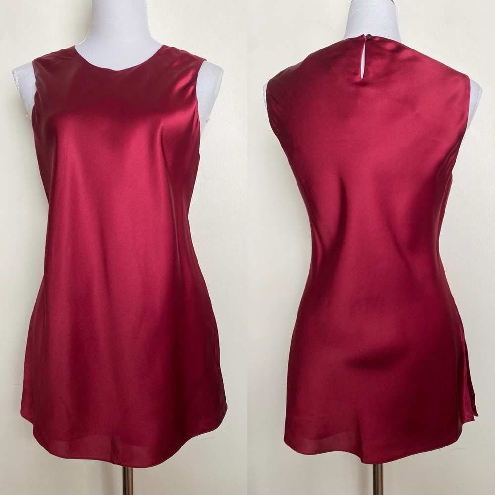 NWT Sies Marjan Caroline Silk Charmeuse Shell Top in Ruby Red 6